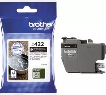 Een Brother inktcartridge, 550 pagina's, OEM LC-422BK, zwart koop je bij ShopXPress