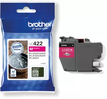 Een Brother inktcartridge, 550 pagina's, OEM LC-422M, magenta koop je bij ShopXPress