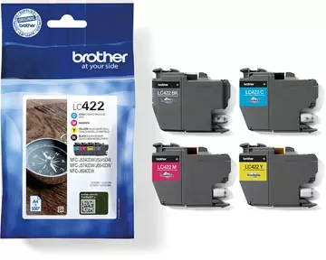 Een Brother inktcartridge, 550 pagina's, OEM LC-422VAL, 4 kleuren koop je bij ShopXPress