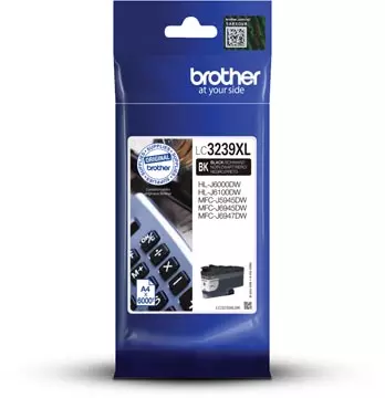 Een Brother inktcartridge, 6.000 pagina's, OEM LC-3239XLBK, zwart koop je bij ShopXPress