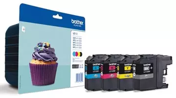 Een Brother inktcartridge, 600 pagina's, OEM LC-123VALBPDR, 4 kleuren koop je bij ShopXPress