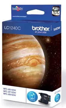 Een Brother inktcartridge, 600 pagina's, OEM LC-1240C, cyaan koop je bij ShopXPress