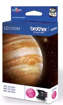 Een Brother inktcartridge, 600 pagina's, OEM LC-1240M, magenta koop je bij ShopXPress