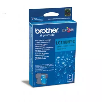 Een Brother inktcartridge, 750 pagina's, OEM LC-1100HYC, cyaan koop je bij ShopXPress