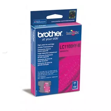 Een Brother inktcartridge, 750 pagina's, OEM LC-1100HYM, magenta koop je bij ShopXPress