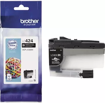 Een Brother inktcartridge, 750 pagina's, OEM LC-424BK, zwart koop je bij ShopXPress