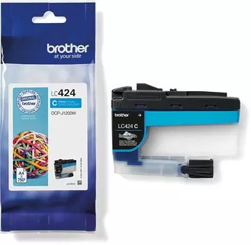 Een Brother inktcartridge, 750 pagina's, OEM LC-424C, cyaan koop je bij ShopXPress