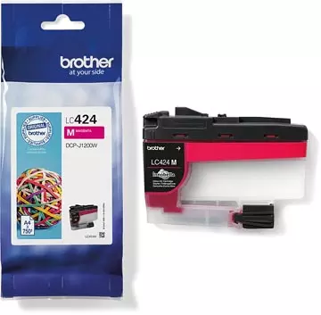 Een Brother inktcartridge, 750 pagina's, OEM LC-424M, magenta koop je bij ShopXPress