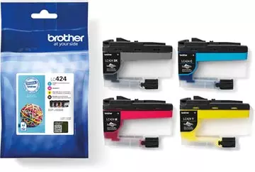 Een Brother inktcartridge, 750 pagina's, OEM LC-424VAL, 4 kleuren koop je bij ShopXPress