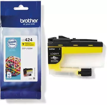 Een Brother inktcartridge, 750 pagina's, OEM LC-424Y, geel koop je bij ShopXPress