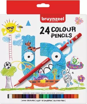 Een Bruynzeel Kids kleurpotloden, set van 24 stuks in geassorteerde kleuren koop je bij ShopXPress