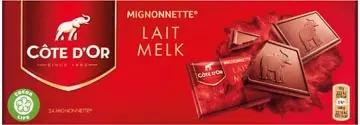 Een Côte d'Or Mignonnettes chocolade, melk, 10 g, doos van 24 stuks, apart verpakt koop je bij ShopXPress