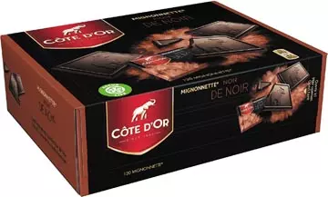 Een Côte d'Or chocolade Mignonnette, zwart van zwart, doos van 120 stuks koop je bij ShopXPress