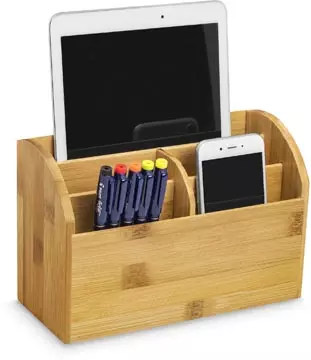 Een CEP desk organizer uit bamboe, staand, 5 vakken koop je bij ShopXPress