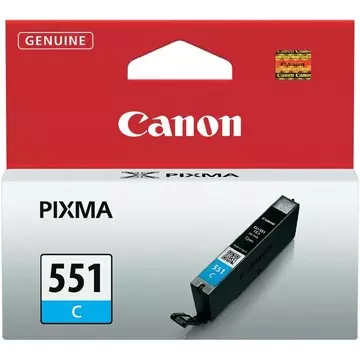 Een Canon inktcartridge CLI-551C, 332 pagina's, OEM 6509B001, cyaan koop je bij ShopXPress