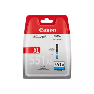 Een Canon inktcartridge CLI-551C-XL, 695 pagina's, OEM 6444B001, cyaan koop je bij ShopXPress