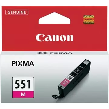 Een Canon inktcartridge CLI-551M, 319 pagina's, OEM 6510B001, magenta koop je bij ShopXPress