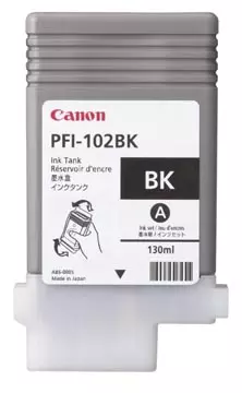 Een Canon inktcartridge PFI-102BK, 130 ml, OEM 0895B001, zwart koop je bij ShopXPress