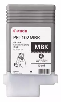 Een Canon inktcartridge PFI-102MBK, 130 ml, OEM 0894B001, mat zwart koop je bij ShopXPress