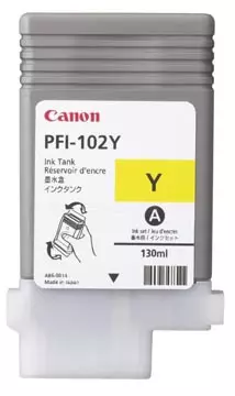 Een Canon inktcartridge PFI-102Y, 130 ml, OEM 0898B001, geel koop je bij ShopXPress