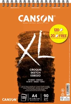 Een Canson schetsblok XXL, 90 g/m², ft A4, 100 + 20 vel gratis koop je bij ShopXPress