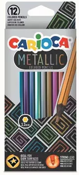 Een Carioca kleurpotlood Metallic, 12 stuks in een kartonnen etui koop je bij ShopXPress