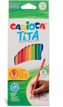 Een Carioca kleurpotlood Tita, 12 stuks in een kartonnen etui koop je bij ShopXPress