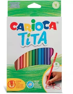 Een Carioca kleurpotlood Tita, 18 stuks in een kartonnen etui koop je bij ShopXPress