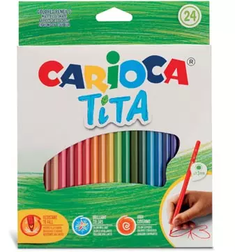 Een Carioca kleurpotlood Tita, 24 stuks in een kartonnen etui koop je bij ShopXPress