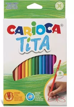 Een Carioca kleurpotlood Tita, 36 stuks in een kartonnen etui koop je bij ShopXPress