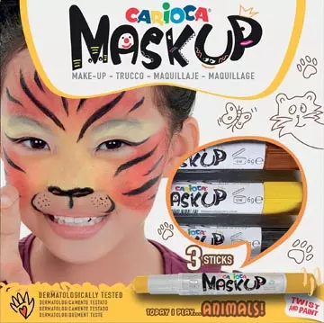 Een Carioca maquillagestiften Mask Up Animals, doos met 3 stiften koop je bij ShopXPress