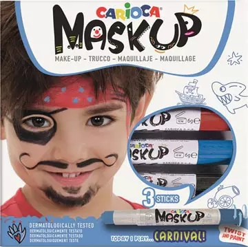 Een Carioca maquillagestiften Mask Up Carnival, doos met 3 stiften koop je bij ShopXPress