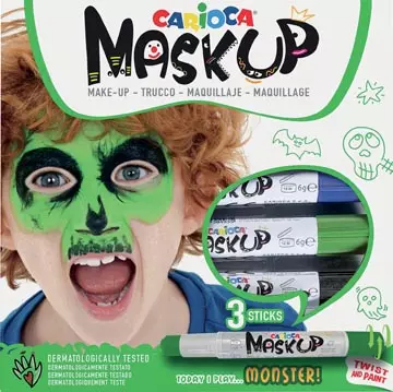 Een Carioca maquillagestiften Mask Up Monster, doos met 3 stiften koop je bij ShopXPress