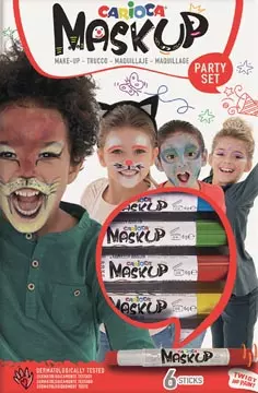 Een Carioca maquillagestiften Mask Up Party Set, doos met 6 stiften koop je bij ShopXPress