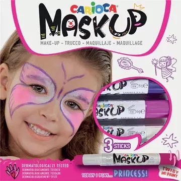 Een Carioca maquillagestiften Mask Up Princess, doos met 3 stiften koop je bij ShopXPress