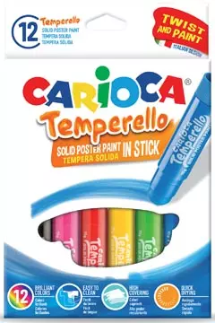 Een Carioca plakkaatverfstick Temperello, kartonnen etui van 12 stuks koop je bij ShopXPress