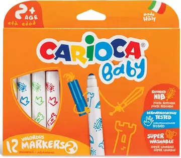 Een Carioca viltstifen Baby, kartonnen etui met 12 stuks koop je bij ShopXPress