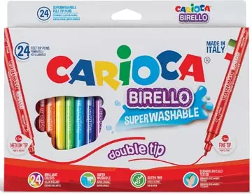 Een Carioca viltstift Dubbelpunter Birello Superwashab 24 stiften koop je bij ShopXPress