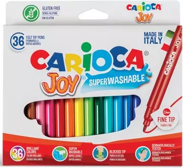 Een Carioca viltstift Superwashable Joy, 36 stiften in een kartonnen etui koop je bij ShopXPress