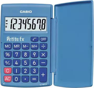 Een Casio zakrekenmachine Petite FX, blauw koop je bij ShopXPress