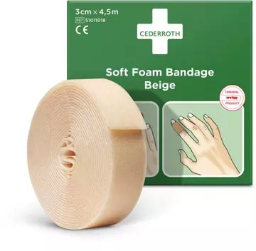 Een Cederroth zelfklevend schuimverband, beige, 3 cm x 4,5 m koop je bij ShopXPress