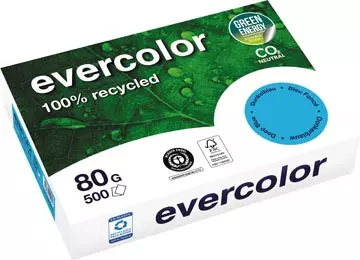 Een Clairefontaine Evercolor, gekleurd gerecycleerd papier, A4, 80 g, 500 vel, donkerblauw koop je bij ShopXPress