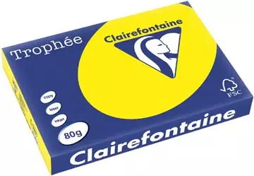 Een Clairefontaine Trophée Intens, gekleurd papier, A3, 80 g, 500 vel, zonnegeel koop je bij Supplierz BV