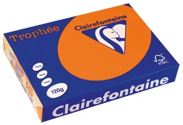 Een Clairefontaine Trophée Intens, gekleurd papier, A4, 120 g, 250 vel, feloranje koop je bij ShopXPress