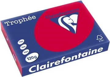 Een Clairefontaine Trophée Intens, gekleurd papier, A4, 120 g, 250 vel, kersenrood koop je bij ShopXPress