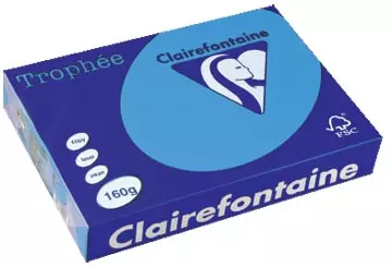 Vous pouvez acheter un Clairefontaine Trophée Intens, papier couleur, A4, 160 g, 250 feuilles, bleu royal chez Supplierz BV