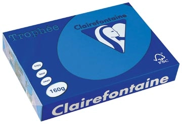 Een Clairefontaine Trophée Intens, gekleurd papier, A4, 160 g, 250 vel, turkoois koop je bij ShopXPress