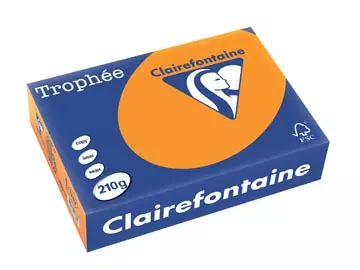 Een Clairefontaine Trophée Intens, gekleurd papier, A4, 210 g, 250 vel, feloranje koop je bij ShopXPress