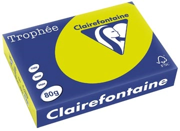 Een Clairefontaine Trophée Intens, gekleurd papier, A4, 80 g, 500 vel, fluo groen koop je bij ShopXPress