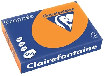 Een Clairefontaine Trophée Intens, gekleurd papier, A4, 80 g, 500 vel, fluo oranje koop je bij ShopXPress